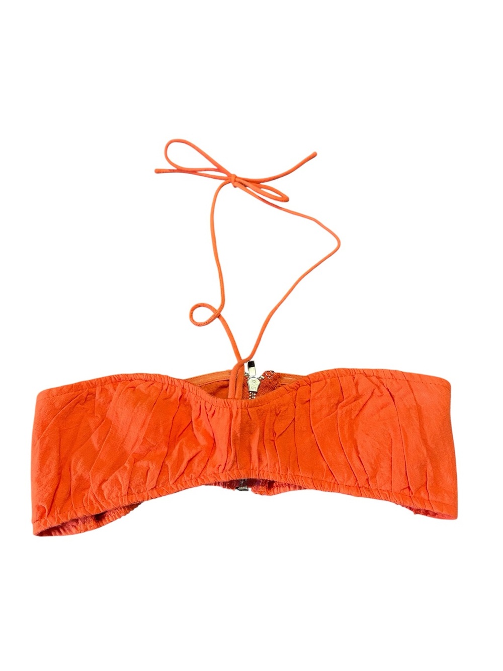 White Fox Italian Romance Orange Halter Crop Top XS